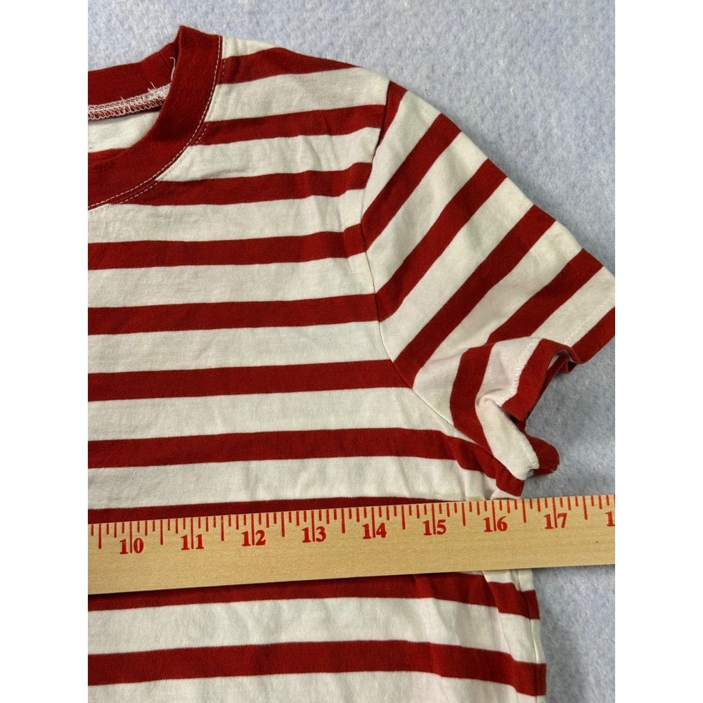 Madewell Womens Red White Striped Short Sleeve Cotton T-Shirt K2258‎ HO18 Small - Picture 5 of 7